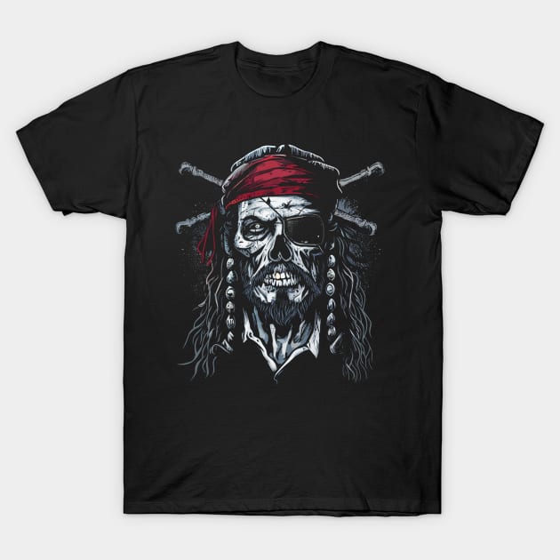 Captain pirate zombie T-Shirt by albertocubatas